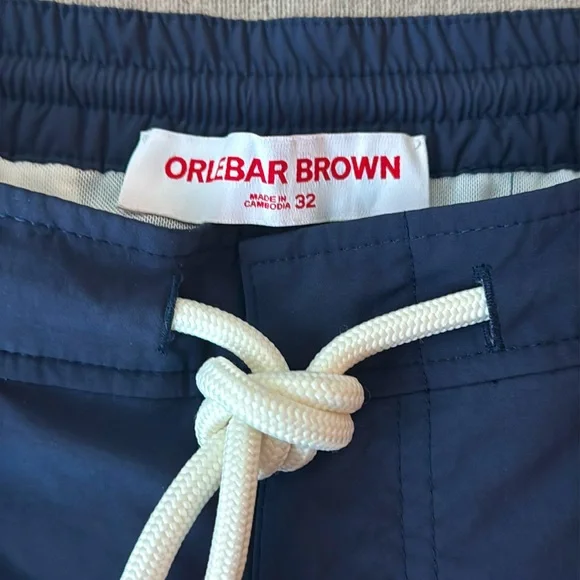 Orlebar Brown Men's Drawstring Standard Swim Shorts Size 32 Navy - Picture 5 of 7
